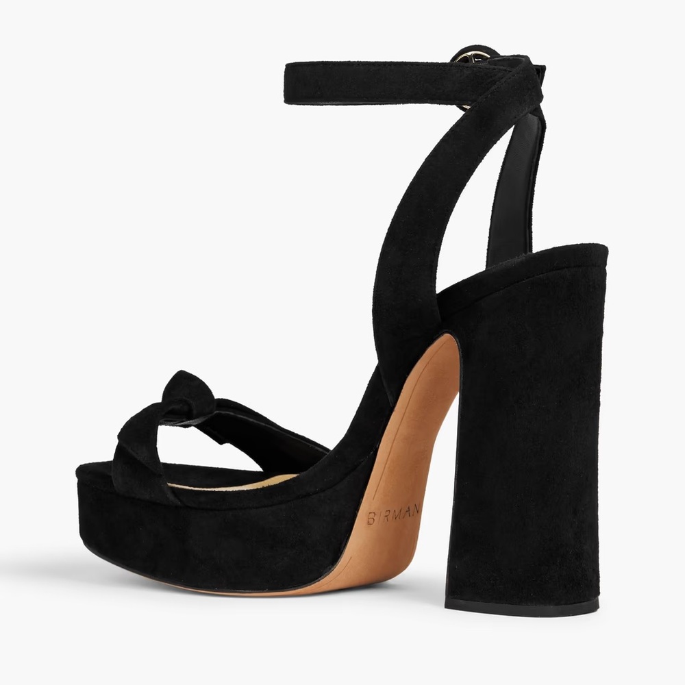 Clarita 120 bow-detailed suede platform sandals Size 37.5 - Picture 3 of 8
